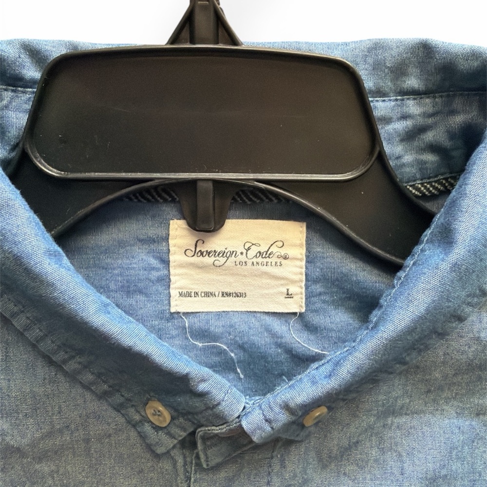 Sovereign Code Denim Blue Button-Up Shirt - Picture 3 of 4
